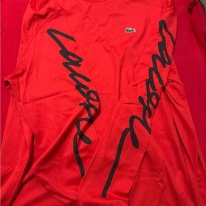 Lacoste Men's Vibrant Red Long Sleeve Tee